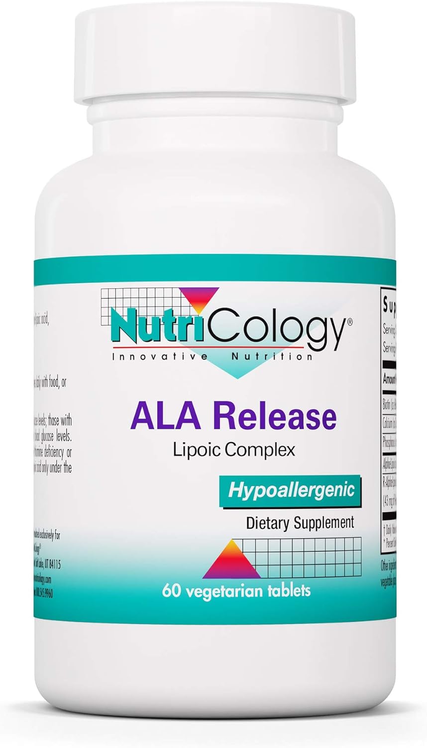 Nutricology ALA Release - Alpha-Lipoic Acid Complex with Biotin and Calcium - 60 Vegetarian Tablets