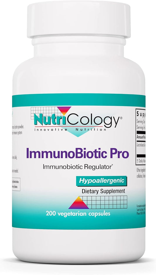 Nutricology ImmunoBiotic Pro Supplement - Lactobacillus Rhamnosus Lysate Powder Capsules for Immune Support - 200 Count