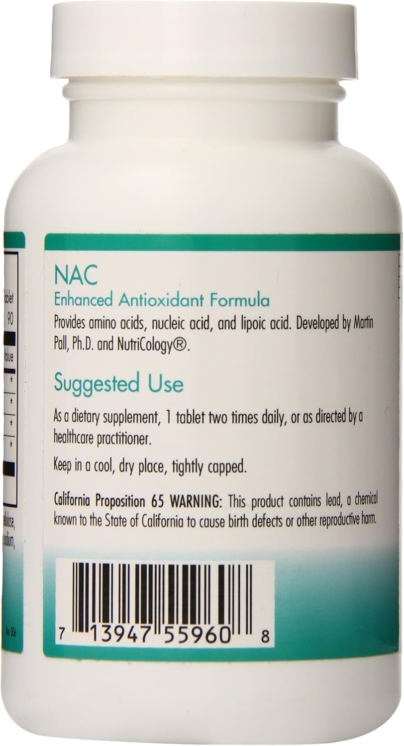 Nutricology NAC Enhanced Supplement for Immune Support - 90 Count with N-Acetyl-L-Cysteine and Glutathione Precursor