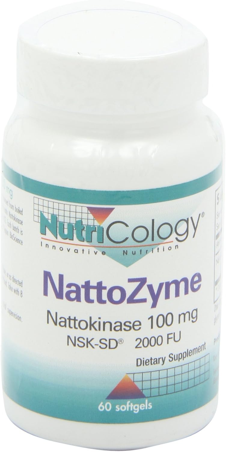 NutriCology NattoZyme Nattokinase Supplement 100mg - Heart Health Formula for Men and Women - 60 Vegetarian Softgels