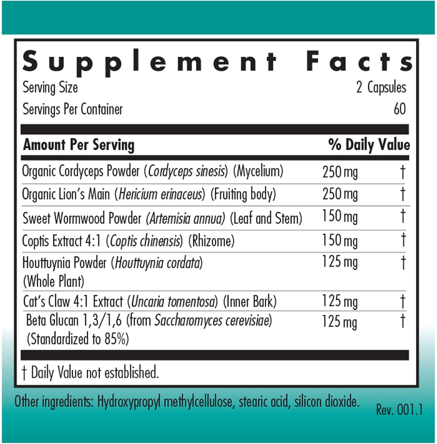 Nutricology Phyto Tick Defense Supplement with Mushroom Complex - Lions Mane, Cordyceps, Beta Glucans - 120 Vegetarian Capsules
