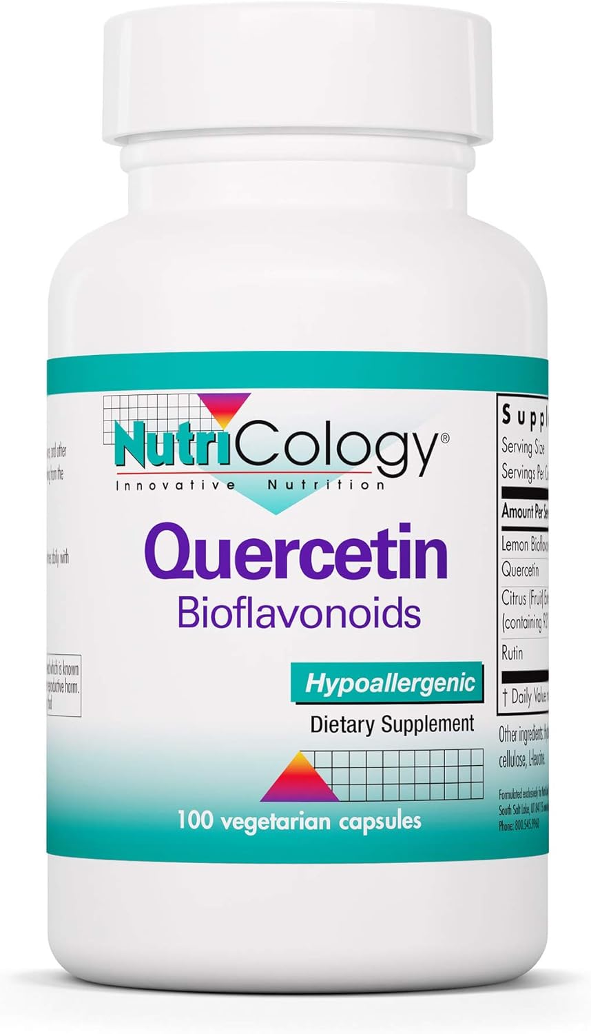 Nutricology Quercetin Bioflavonoids - Lemon Bioflavonoid Complex with Rutin, Citrus Extract, Hesperidin - 100 Vegetarian Capsules