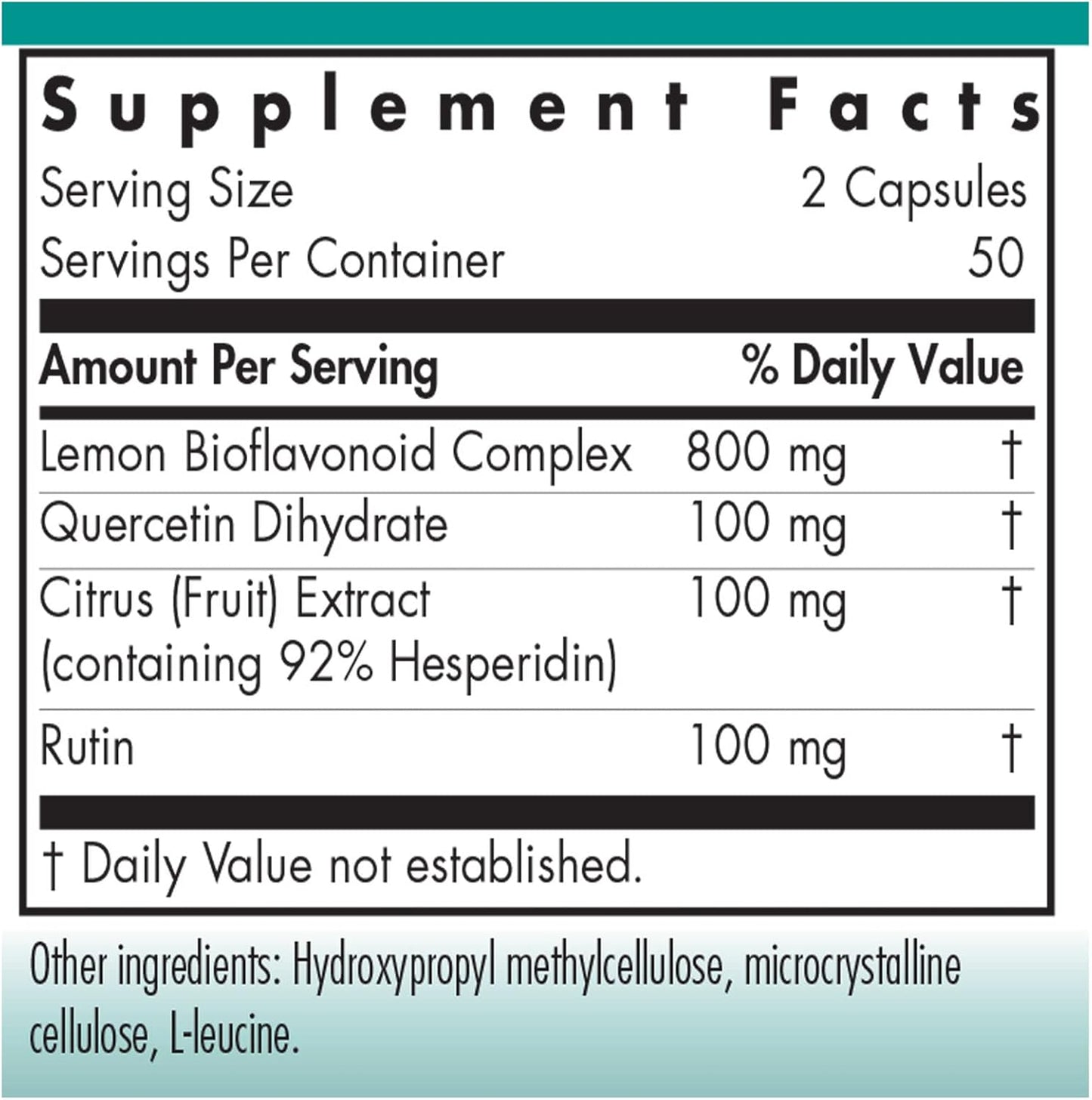 Nutricology Quercetin Bioflavonoids - Lemon Bioflavonoid Complex with Rutin, Citrus Extract, Hesperidin - 100 Vegetarian Capsules