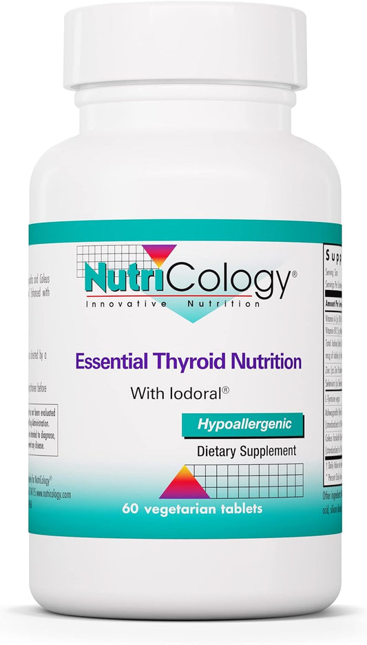 Nutricology Thyroid Nutrition with Iodoral - 60 Count, Thyroid Support Complex for Men & Women, Iodine Supplement for Thyroid Health