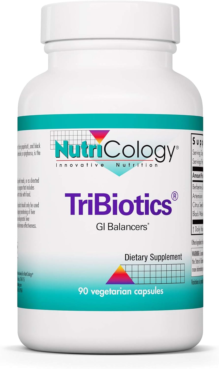 Nutricology Tribiotics - Gut Health Support with Berberine Sulfate, Citrus Seed Extract, Black Walnut Hulls - 90 Vegetarian Capsules