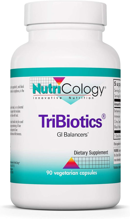 Nutricology Tribiotics - Gut Health Support with Berberine Sulfate, Citrus Seed Extract, Black Walnut Hulls - 90 Vegetarian Capsules
