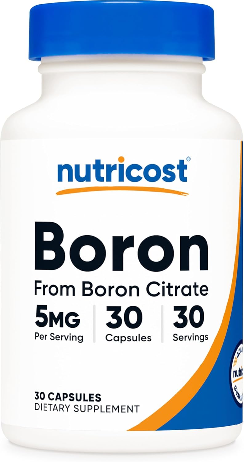 Nutricost Boron 5mg Vegetarian Capsules - Gluten Free, Non-GMO - 30 Count
