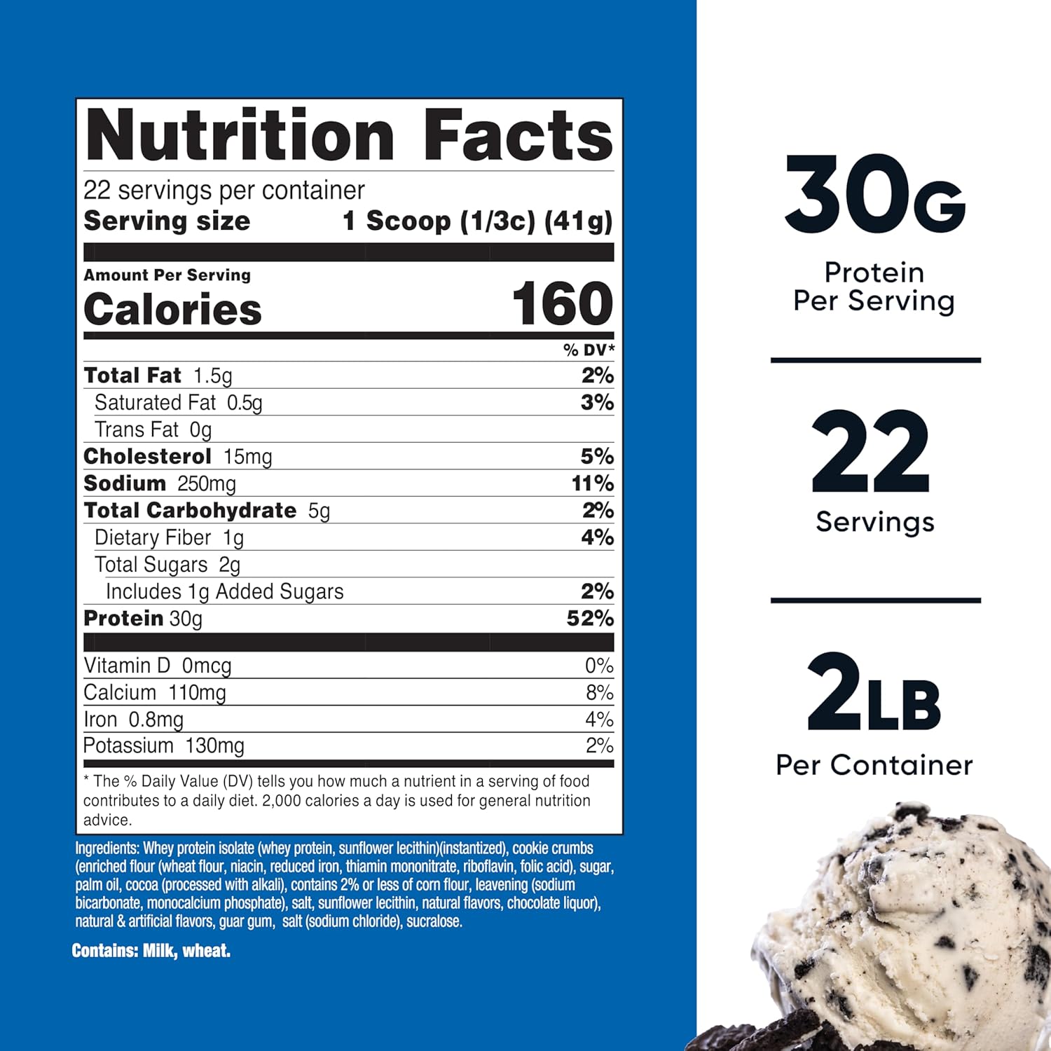 Nutricost Cookies N Cream Whey Protein Isolate - 2 Pounds