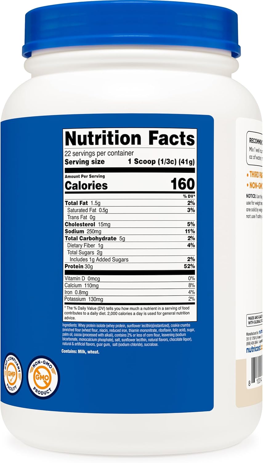 Nutricost Cookies N Cream Whey Protein Isolate - 2 Pounds