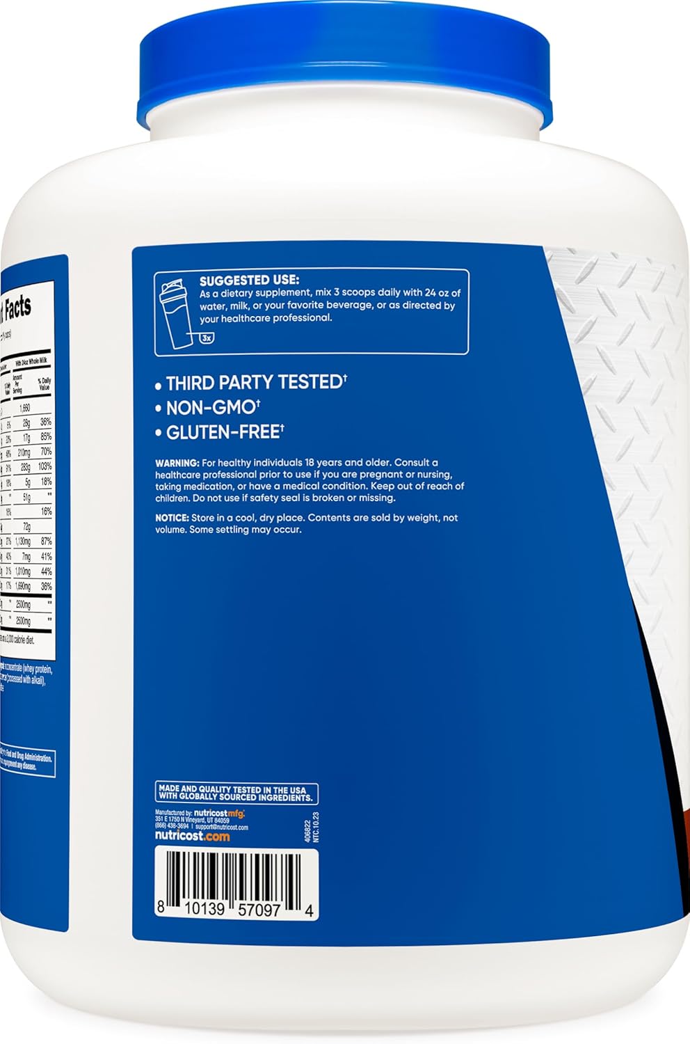 Nutricost Double Chocolate Mass Gainer Protein Powder - 6.7 LBS, 50g Protein Per Serving, Non-GMO & Gluten Free