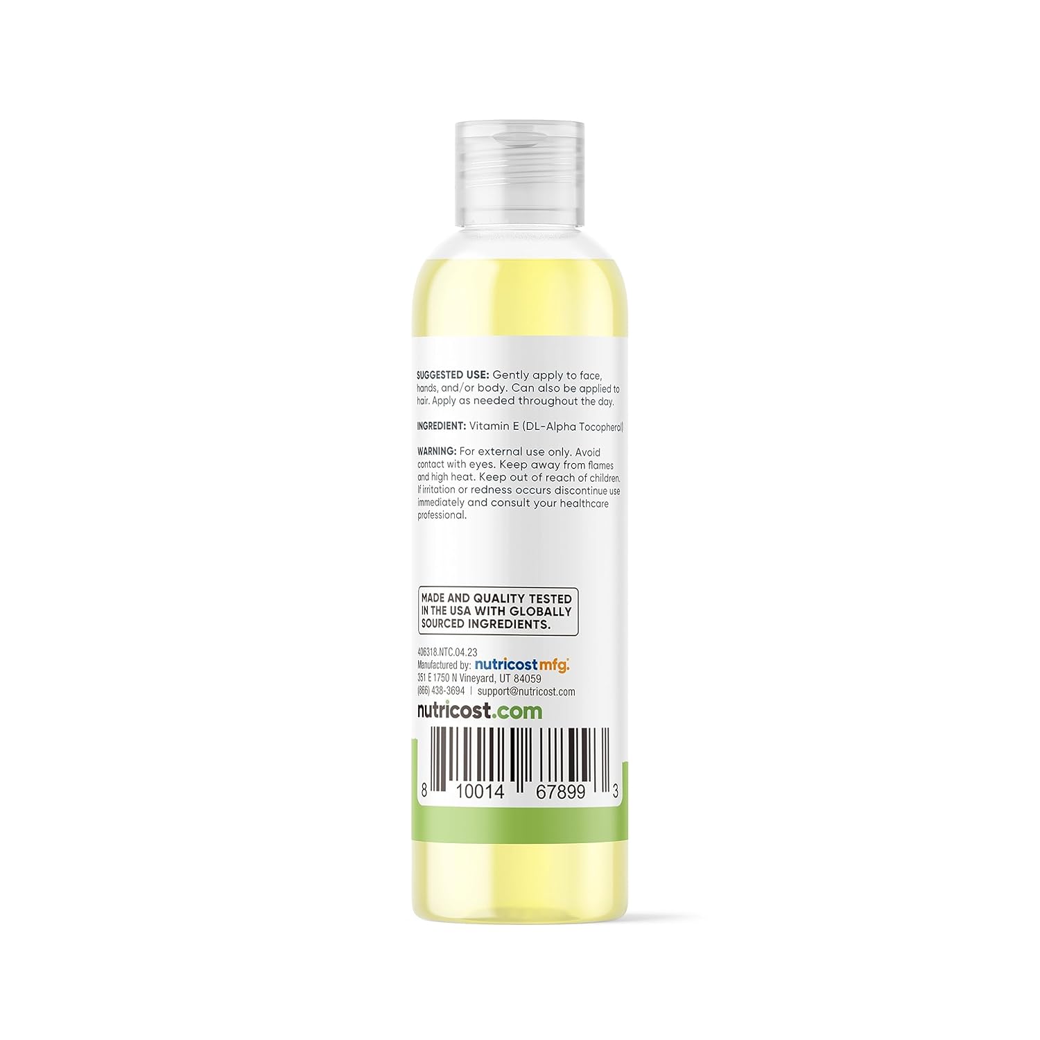 Nutricost Essentials Vitamin E Oil - 8 oz (230,000 IU) for Skin, Hair, Nails - Premium Vitamin E Oil