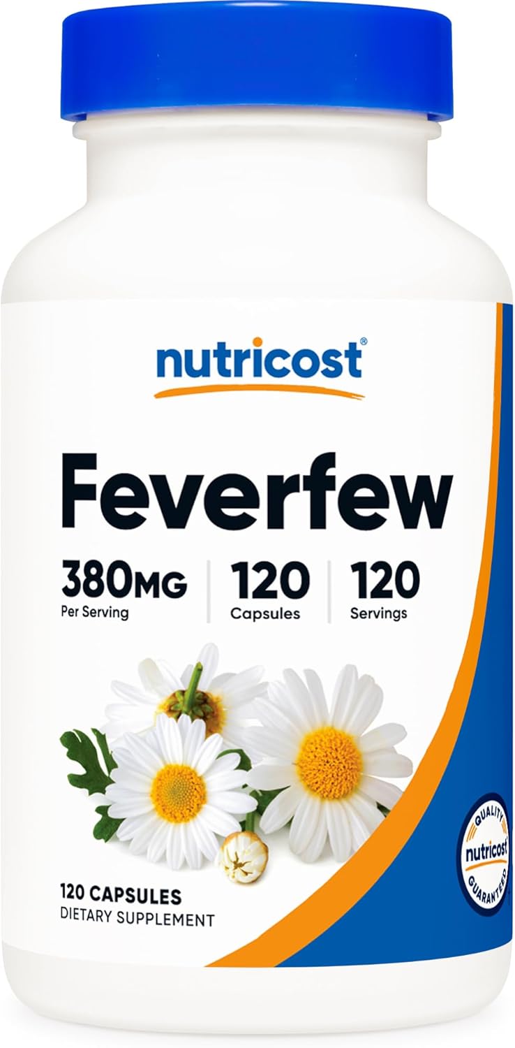 Nutricost Feverfew Capsules 380mg - 120 Count, Vegetarian, Non-GMO, Gluten-Free