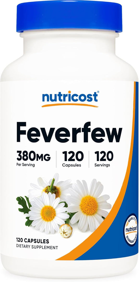Nutricost Feverfew Capsules 380mg - 120 Count, Vegetarian, Non-GMO, Gluten-Free