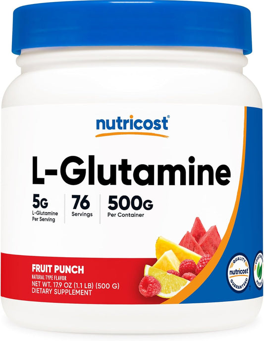 Nutricost Fruit Punch L-Glutamine Powder - 500g
