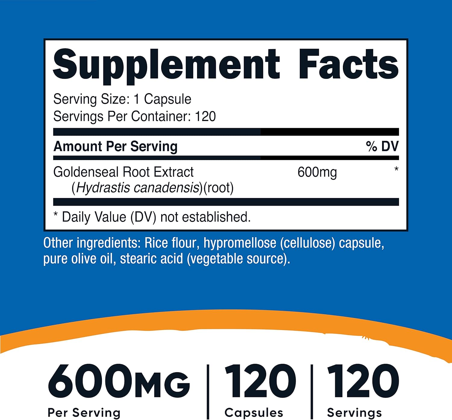 Nutricost Goldenseal Root 600mg Capsules - 240 Count (2 Bottles) - Non-GMO, Gluten Free, Vegetarian Friendly