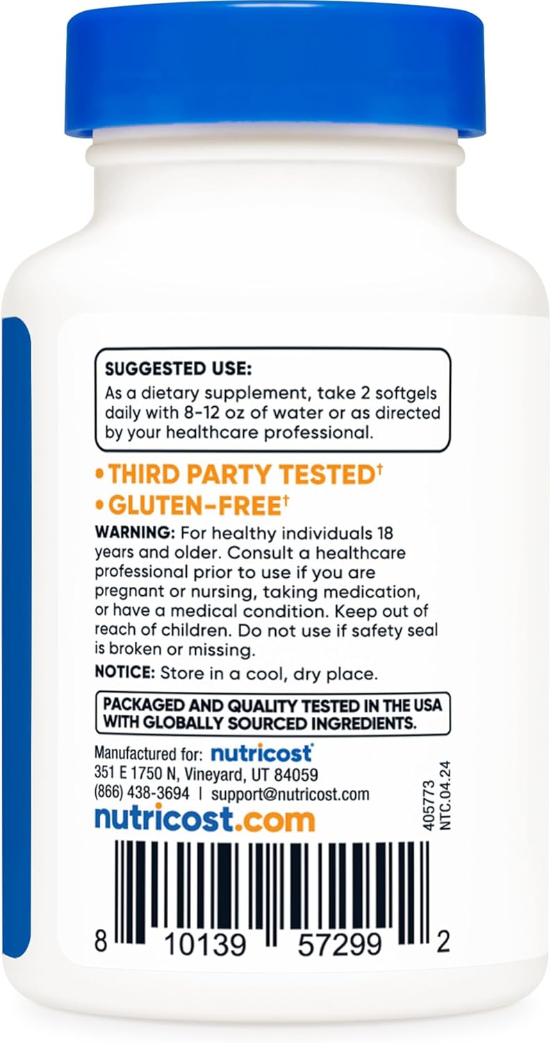 Nutricost Krill Oil 1000mg Softgels - Omega-3 EPA-DHA Supplement with Superbakrill (60 Count) - BoostGo Australia