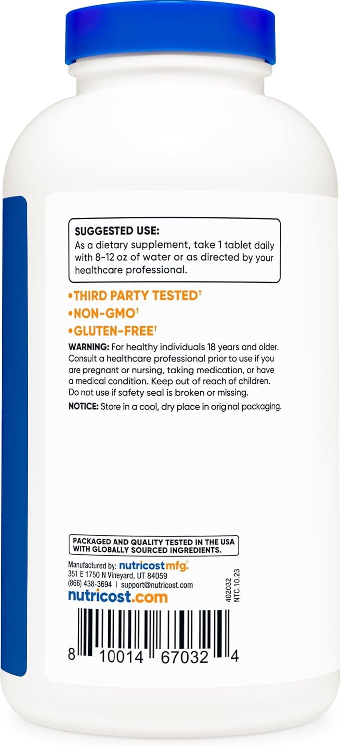 Nutricost L-Arginine 1000mg: High-Quality Amino Acid Tablets (300 Tablets)