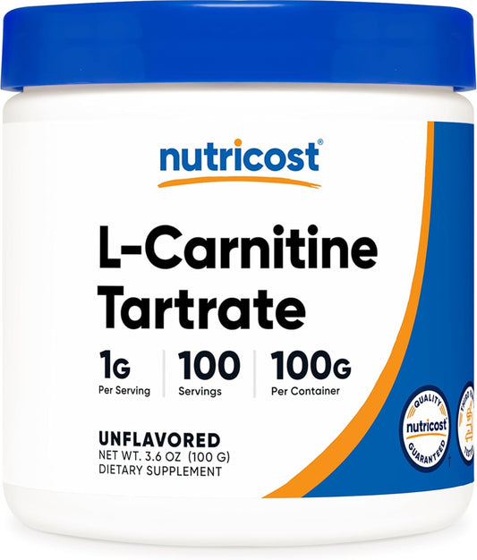 Nutricost L-Carnitine Tartrate Powder - 100g, 100 Servings, 1g per Serving