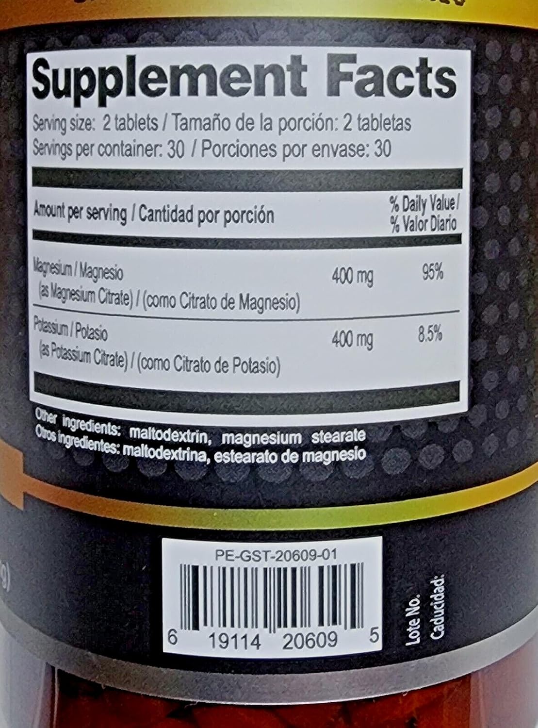 Nutricost Magnesium Potassium Citrate Capsules - 400mg Potassium & 400mg Magnesium Citrates - 60 Tablets Dietary Supplement - BoostGo Australia