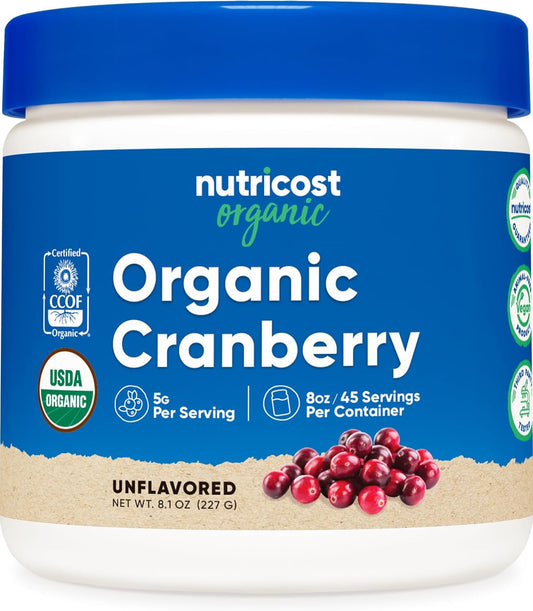 Nutricost Organic Cranberry Powder - 8 oz Bag, 5G per Serving - Non-GMO & Gluten-Free