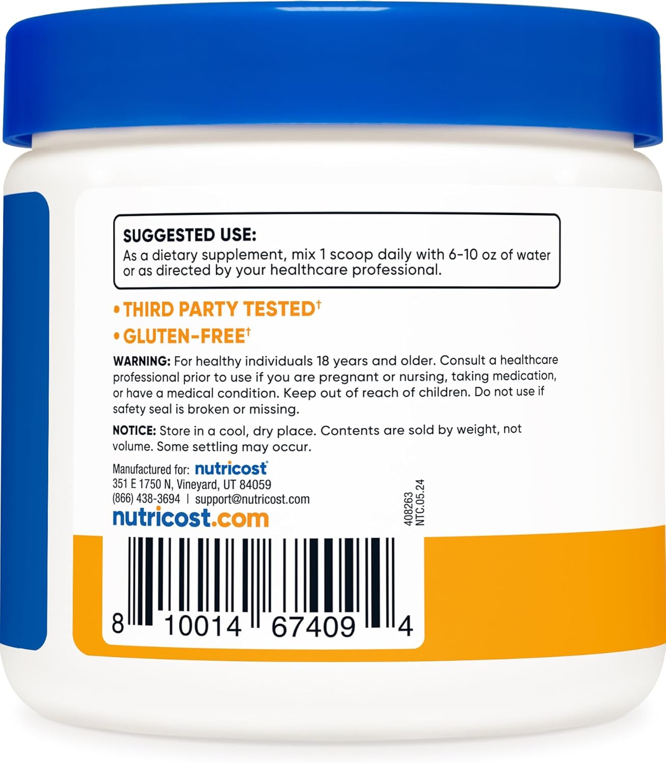 Nutricost Peach Mango Magnesium Citrate Powder - 250 Grams