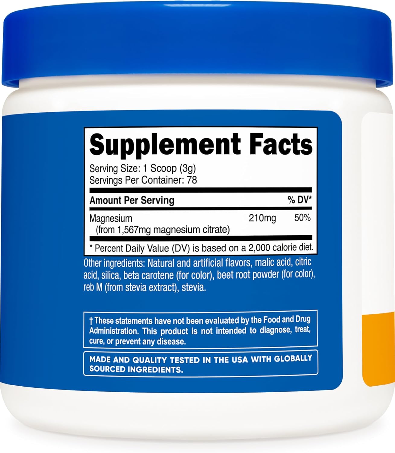 Nutricost Peach Mango Magnesium Citrate Powder - 250 Grams
