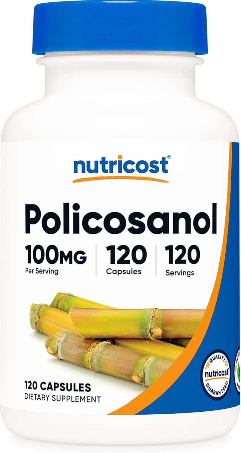 Nutricost Policosanol 100mg Capsules - 120 Count, Gluten Free, Non-GMO, Vegetarian Formula