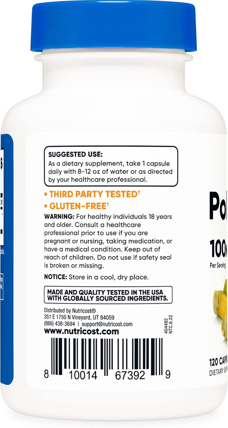Nutricost Policosanol 100mg Capsules - 120 Count, Gluten Free, Non-GMO, Vegetarian Formula