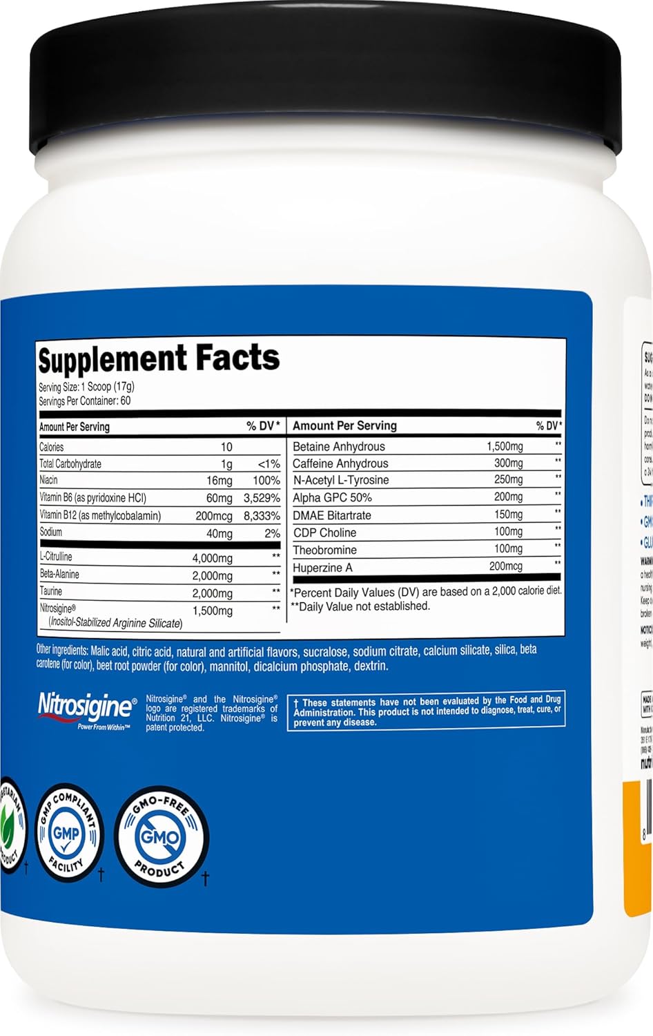 Nutricost Pre-X Xtreme Peach Mango PreWorkout Powder - 60 Servings, Vegetarian, Non-GMO & Gluten Free - BoostGo Australia