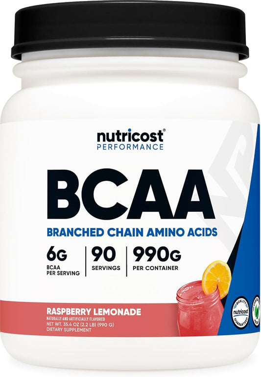 Nutricost Raspberry Lemonade BCAA Powder - 90 Servings, 2:1:1 Ratio