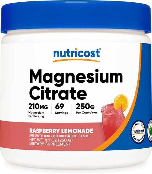 Nutricost Raspberry Lemonade Magnesium Citrate Powder - 250g