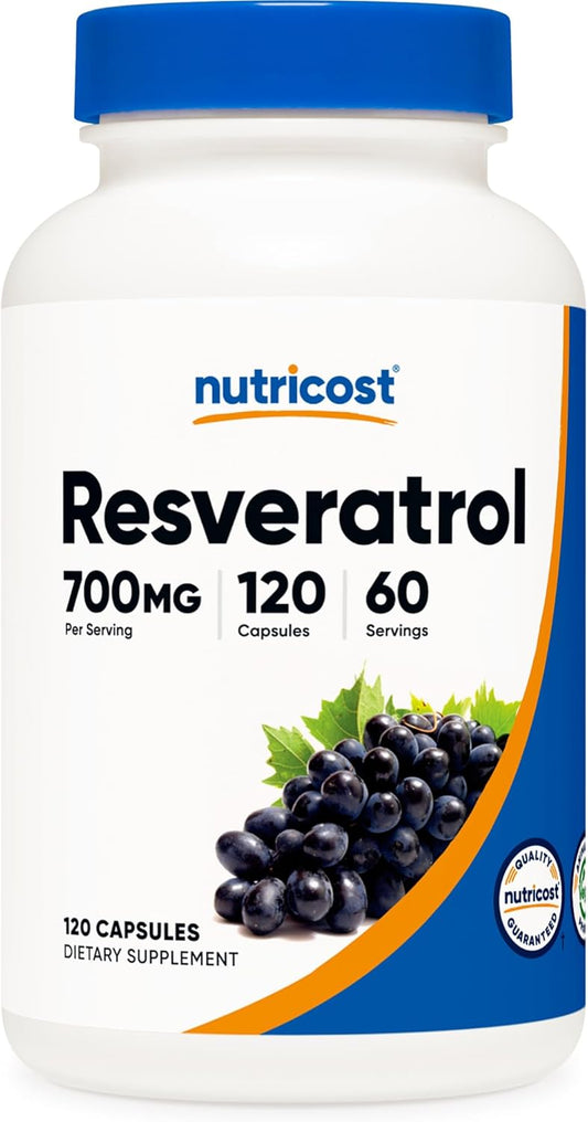 Nutricost Resveratrol Capsules - 700mg, 120 Count - Vegan, Gluten Free, Non-GMO Formula