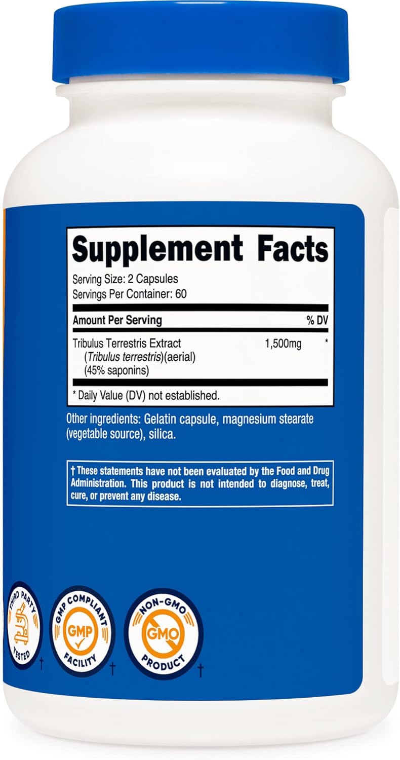 Nutricost Tribulus Terrestris Extract 750mg - 240 Capsules, Pack of 2