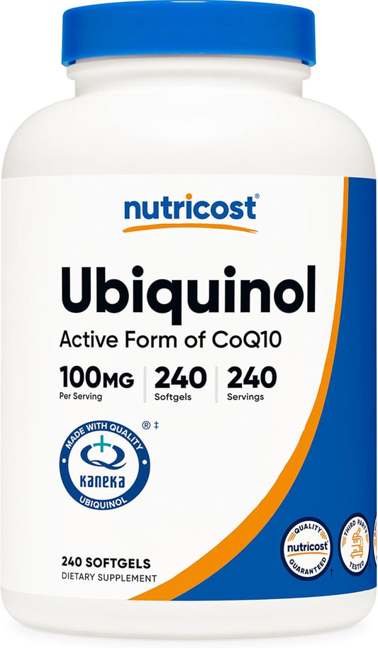 Nutricost Ubiquinol Softgels - 100mg, 240 Softgels | Superior CoQ10 Absorption | Antioxidant Supplement | Gluten Free, Non-GMO