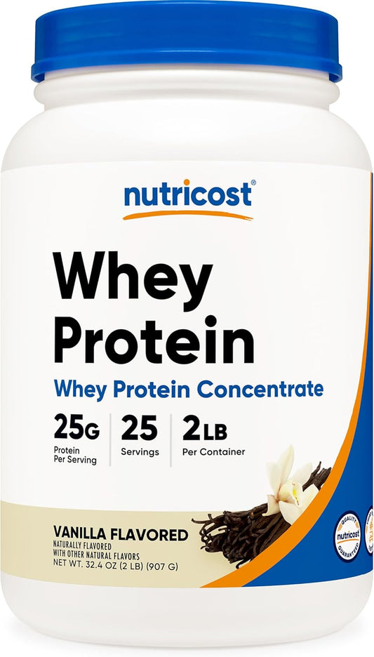 Nutricost Vanilla Whey Protein Concentrate - 2LB Container