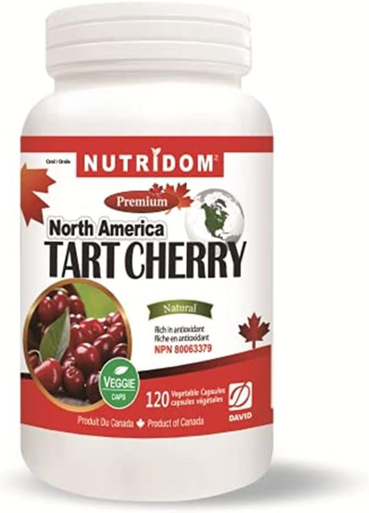 Nutridom 500mg Tart Cherry Capsules - 120 Count, Natural and Non-GMO from North America