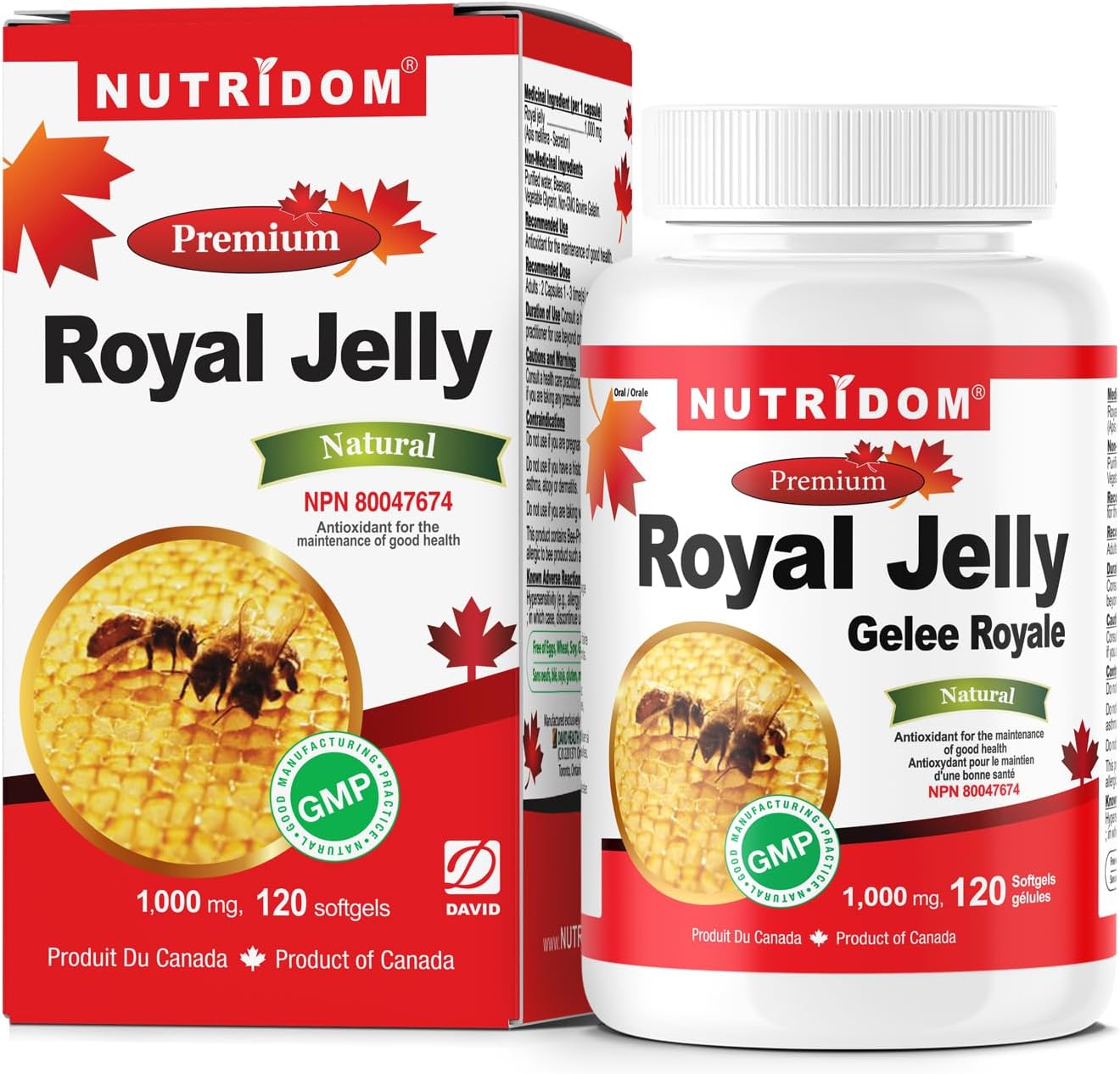 Nutridom Royal Jelly Softgels 1000mg - 120 Capsules (1 Bottle)