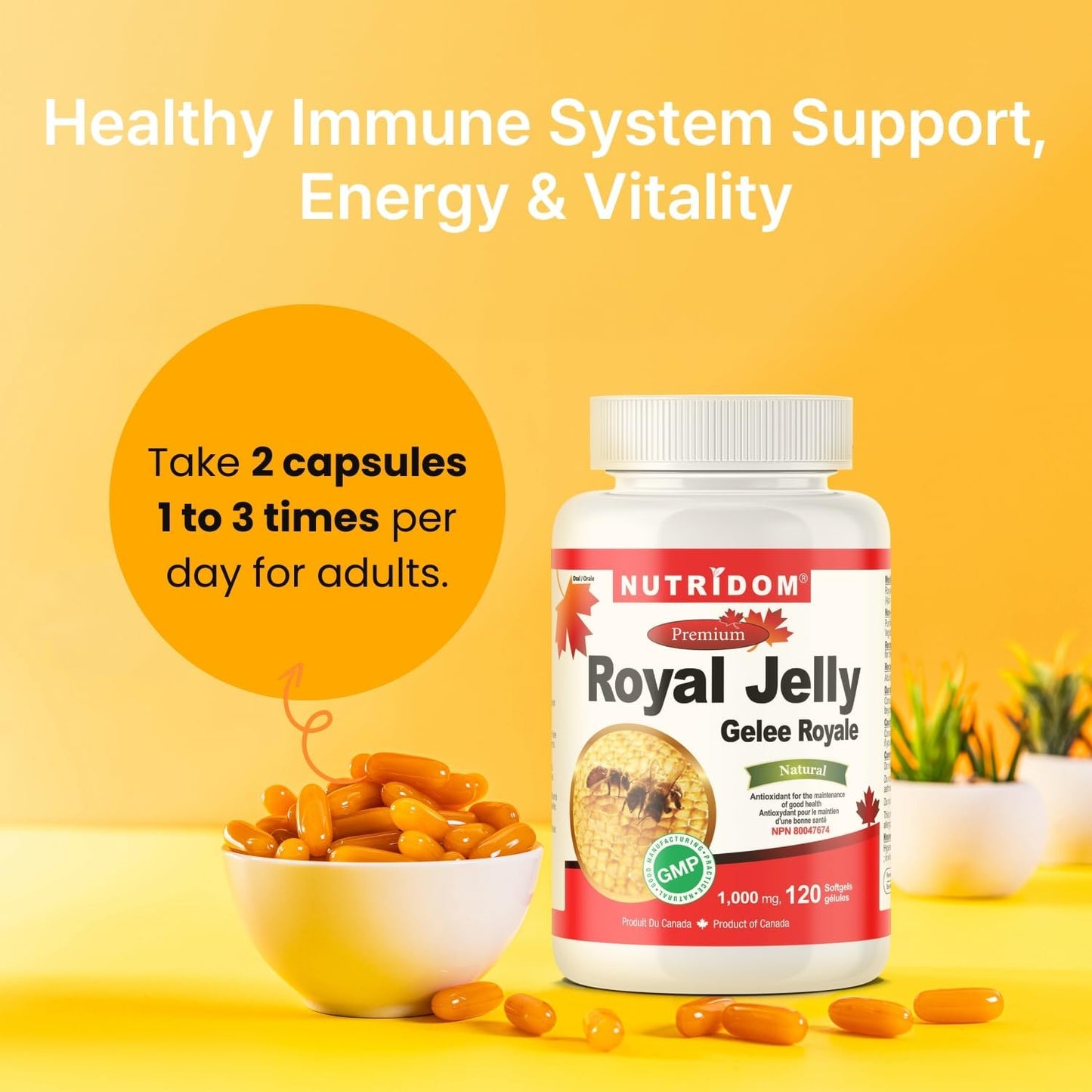 Nutridom Royal Jelly Softgels 1000mg - 120 Capsules (1 Bottle)