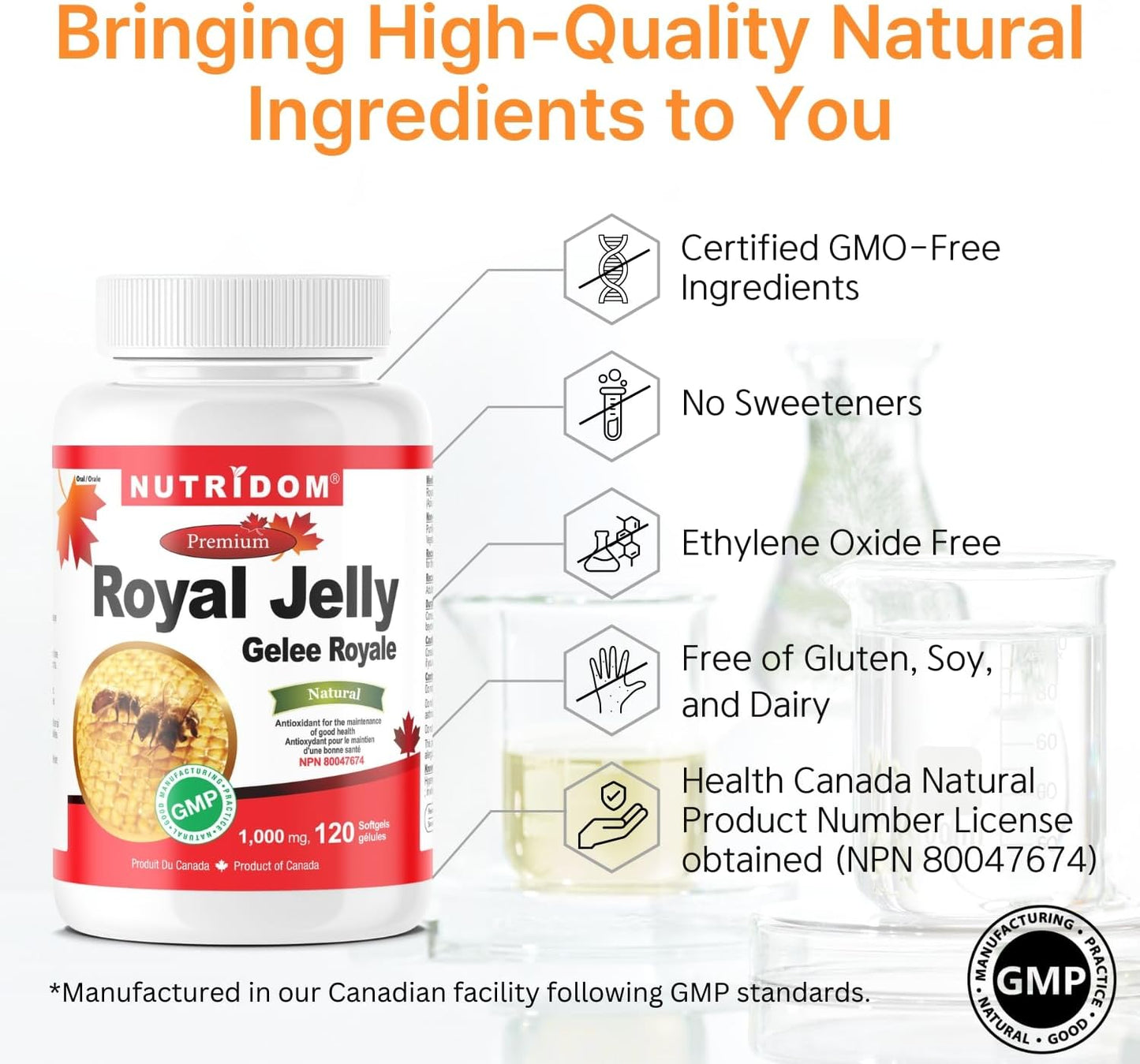 Nutridom Royal Jelly Softgels 1000mg - 120 Capsules (1 Bottle)