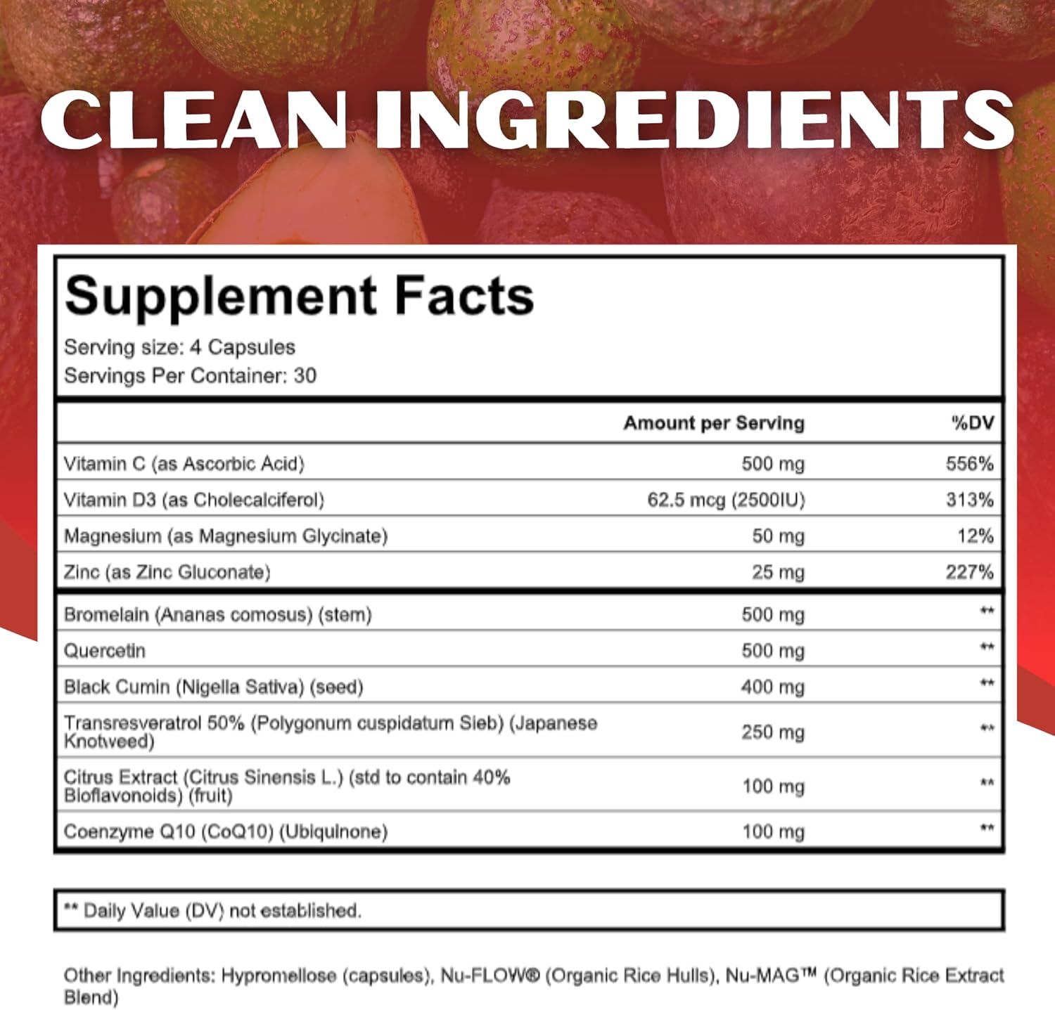Nutrient Revolution CORE Immunity: Daily Immune Booster with Quercetin & Bromelain - Antioxidant Protection - 120 ct.