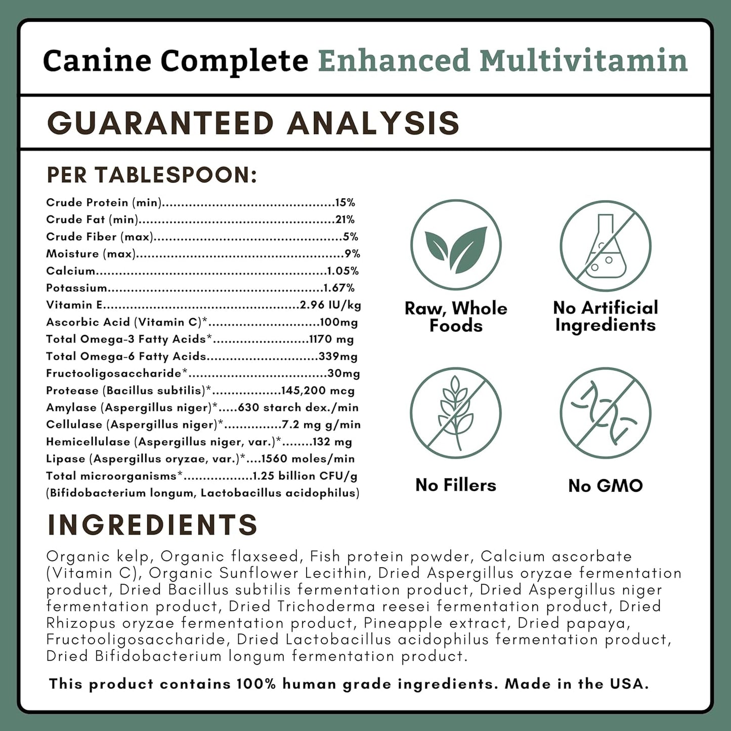 Nutrient-Rich Canine Complete Dog Multivitamin Powder - 4 Lb - Wholistic Pet Organics - Supplements for Immune System, Skin, Coat & Health