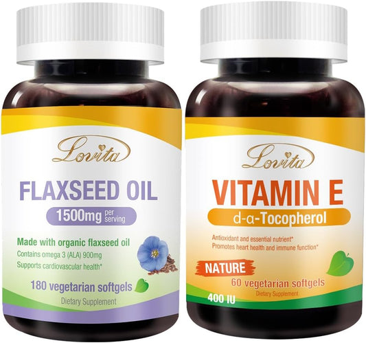 Nutrient-Rich Flaxseed Oil & Vitamin E Bundle for Enhanced Nutrition and Well-Being