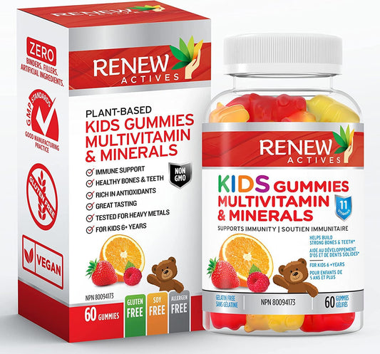 Nutrient-Rich Kids Multivitamin Gummies for Health & Wellness - Supports Hair, Skin, Nails, Eyesight, Bones, Teeth - Tasty & Effective - 60 Gummies