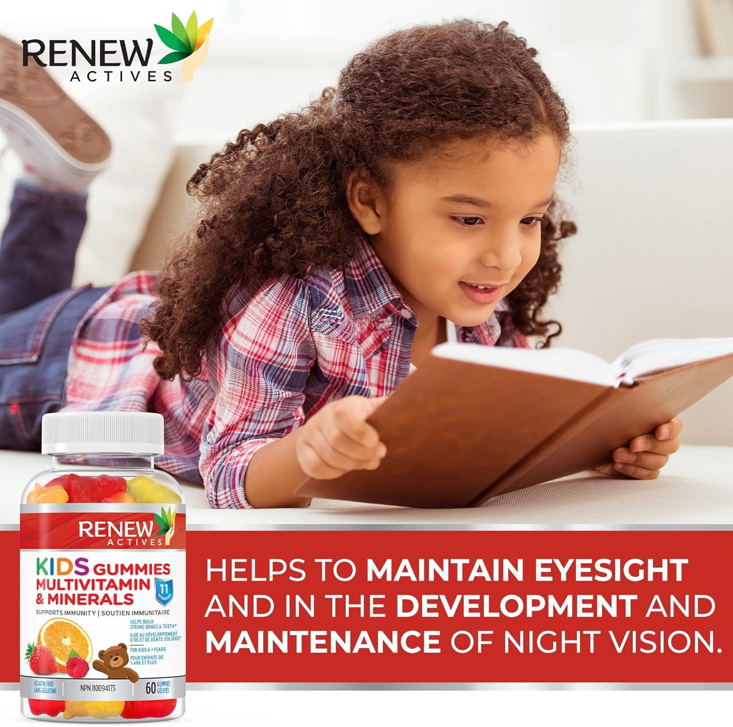 Nutrient-Rich Kids Multivitamin Gummies for Health & Wellness - Supports Hair, Skin, Nails, Eyesight, Bones, Teeth - Tasty & Effective - 60 Gummies