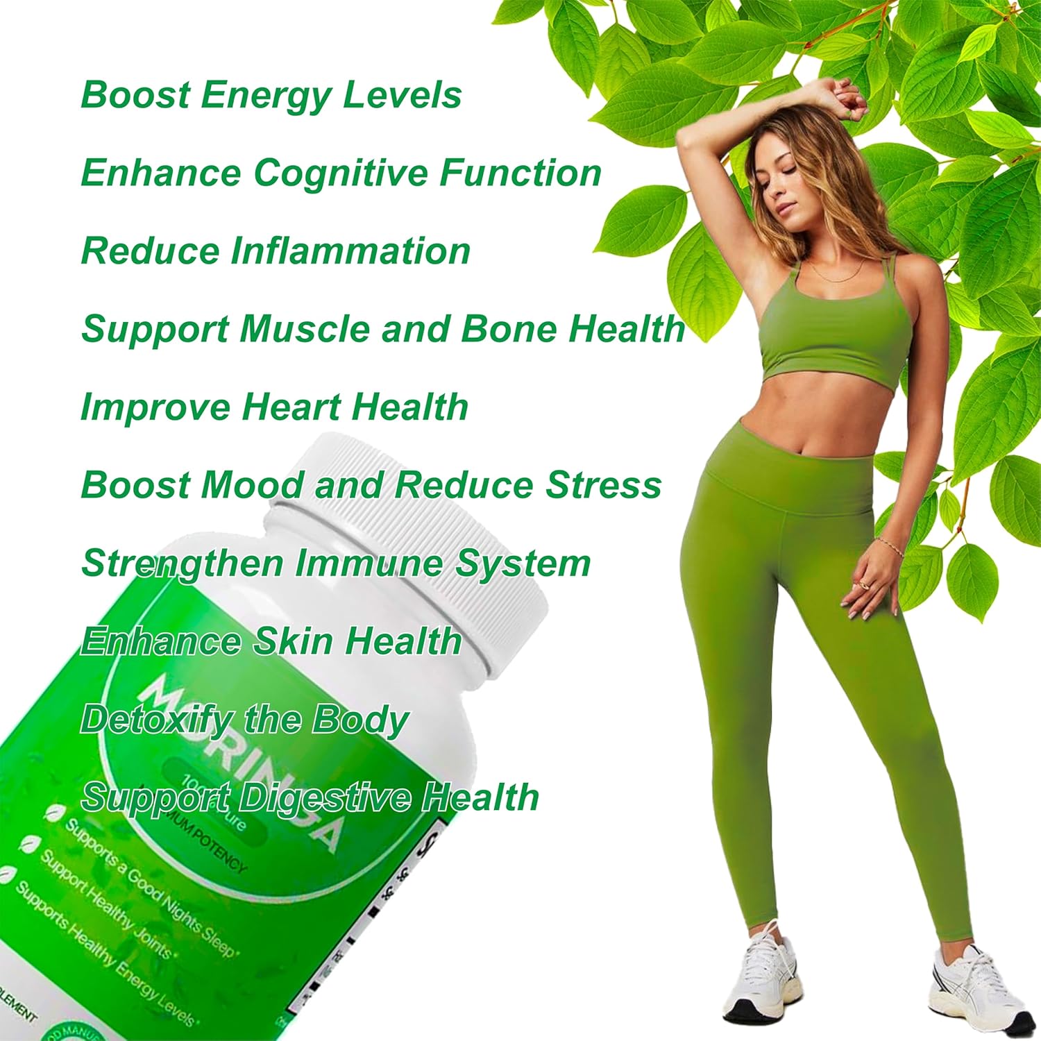 Nutrient-Rich Moringa Capsules - 800mg for Energy Boost & Wellness