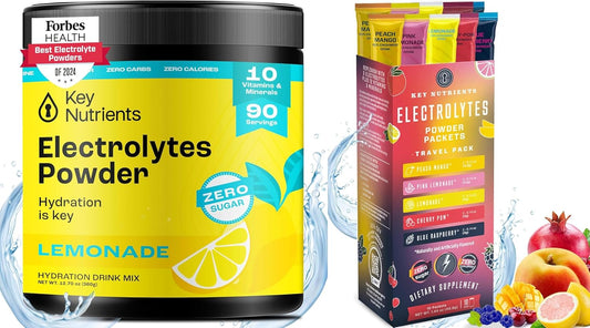 Nutrient-Rich Multivitamin Electrolyte Bundle: Sugar-Free Hydration & Energy Boost - 5 Flavors (10 Servings) + Lemonade (90 Servings)