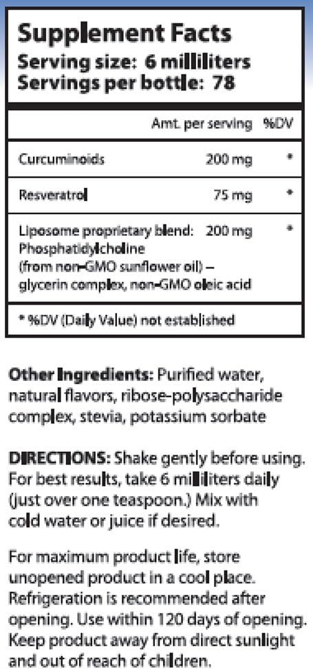 Nutrient Tree Liposomal Curcumin and Resveratrol Supplement, 78 Doses, Alcohol-Free, Non-Soy, Non-GMO, Made in USA