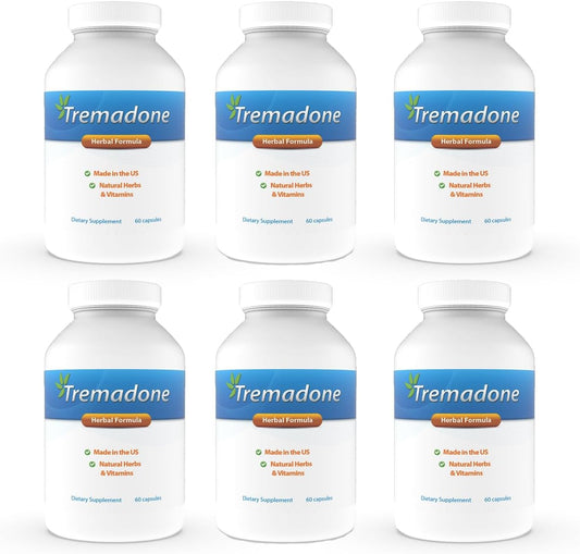 Nutriganix Tremadone Essential Tremor Relief Supplement - Natural, Gluten-Free, Dairy-Free for Hand, Arm, Head, Leg, Feet, Body Shaking (6)