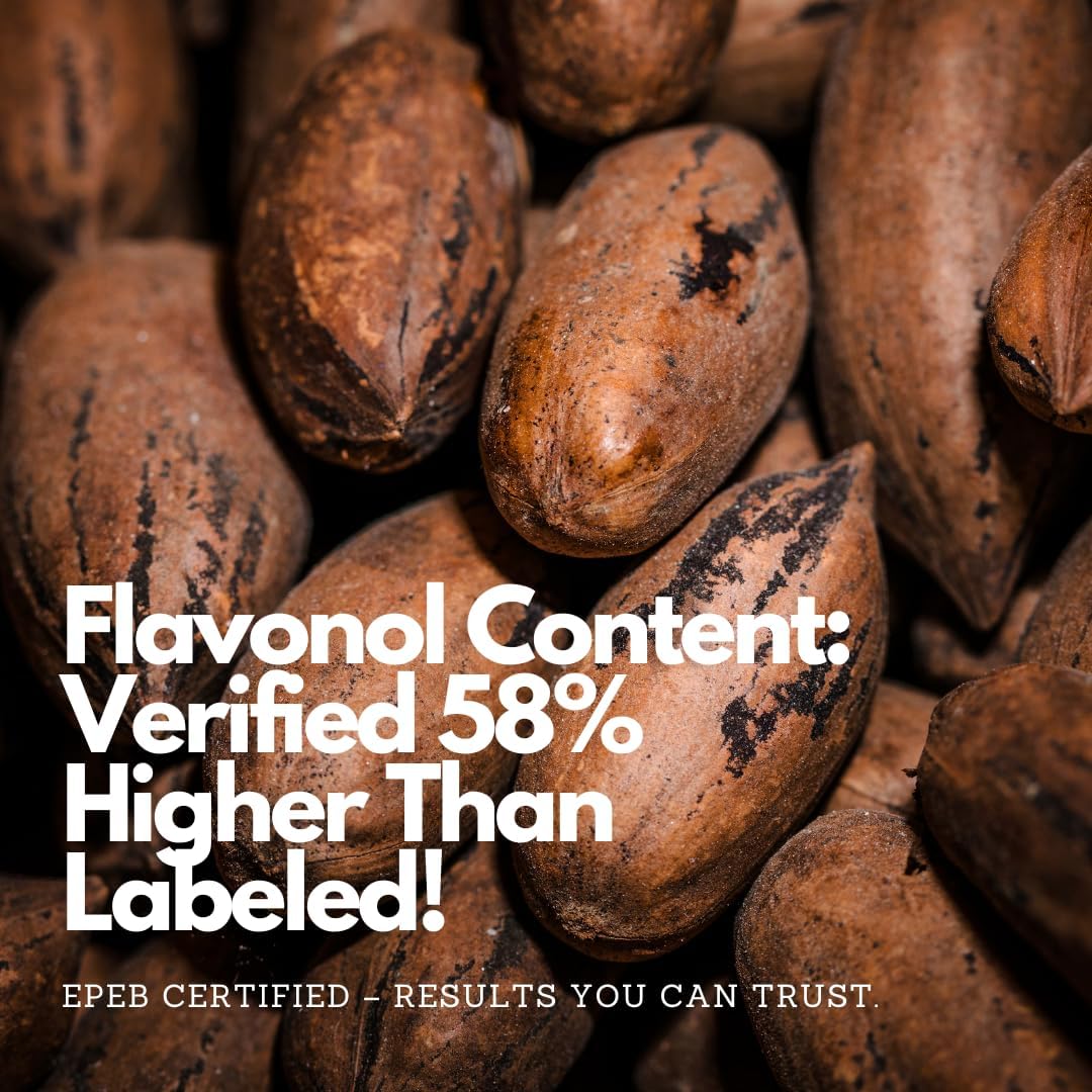 Nutriissa Cocoa Capsules 2000mg - Heart Health & Circulation Support with 500mg Cocoa Flavanols - Vegan, 120 Capsules