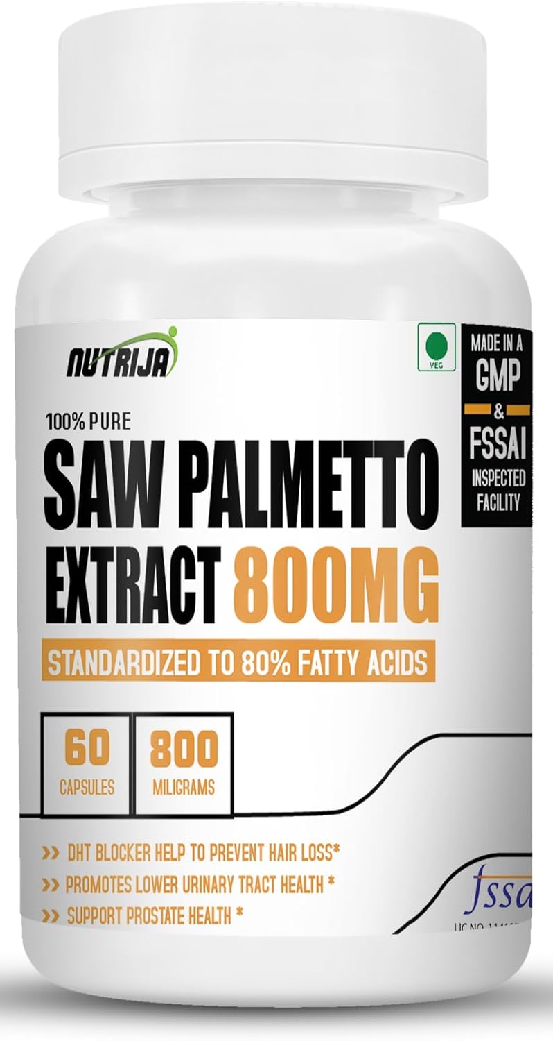 NutriJa Saw Palmetto Extract 800MG - 60 Capsules for Prostate Health & Hormonal Balance